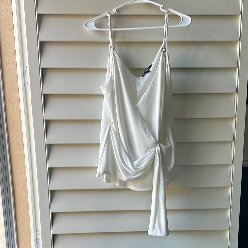 Elegant White Drape Top